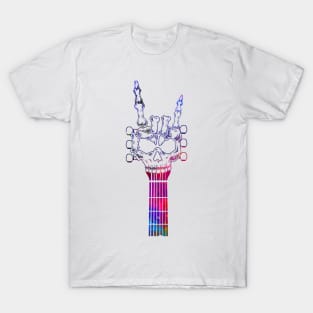 Rock 'n Roll Skeleton Hand Guitar design T-Shirt